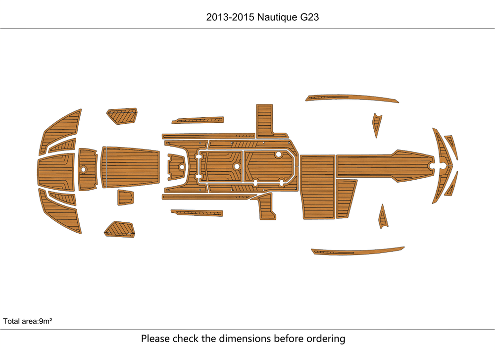 2013-2018 Nautique G23 Cockpit Swiming Platform Pads 1/4" 6mm EVA Teak Decking