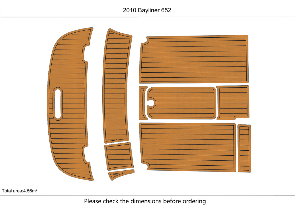 2010 Bayliner 652 Cockpit Swim platform 1/4" 6mm EVA foam floor