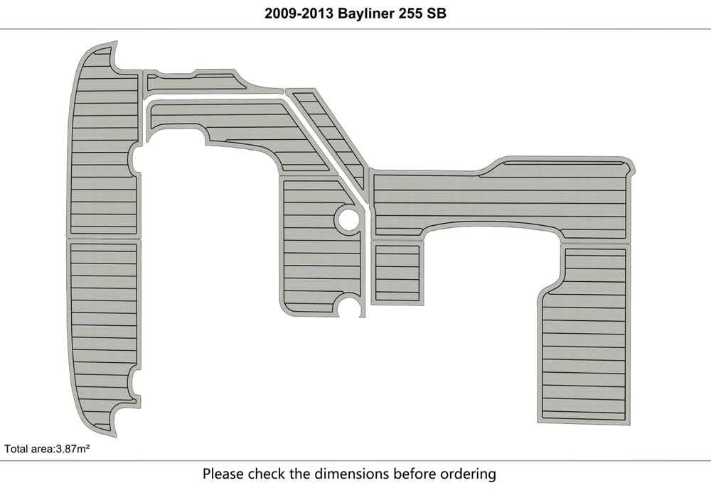 2009-2013 Bayliner 255 SB Anti-slip mat Custom EVA faux marine deck flooring
