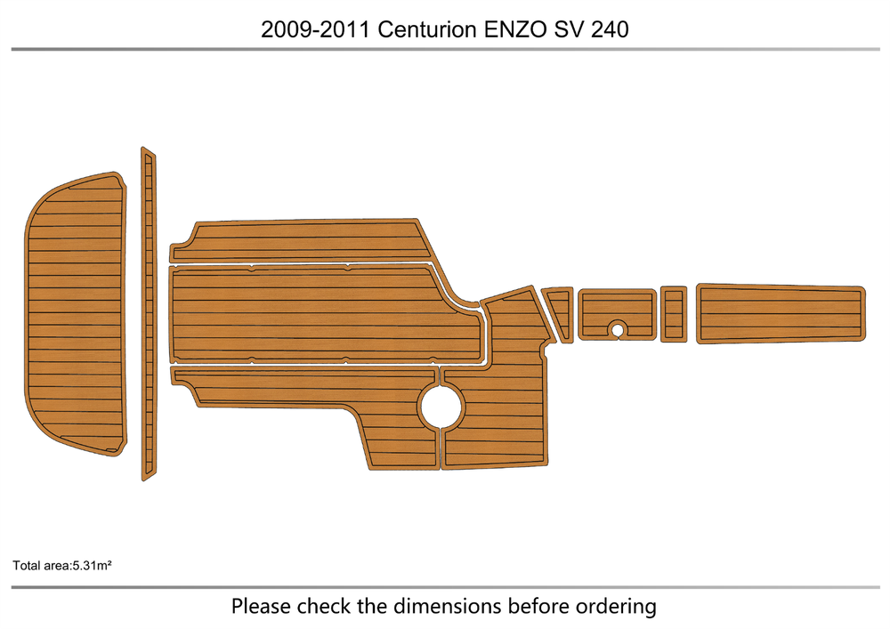 2009-2011 CENTURION ENZO SV240 Cockpit Swim platform 1/4"6mm EVA foam faux floor