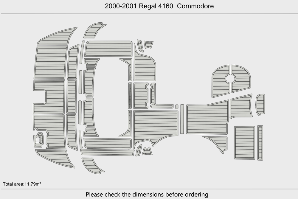 2000-2001 Regal 4160 Commodore Cockpit Swim platform 1/4"6mm EVA foam floor