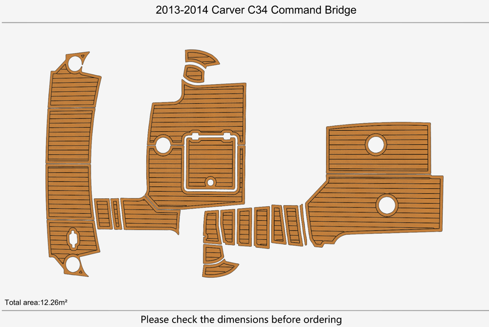 2013-2014 Carver C34 Comman Bridge Cockpit Swim platform 1/4"6mm EVA Foam floor