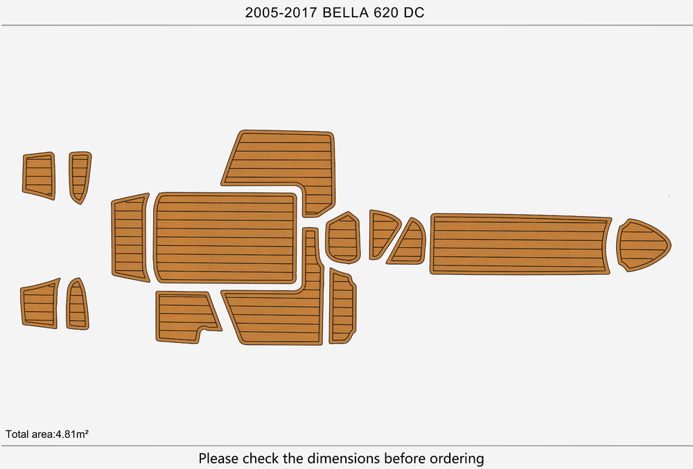 2005-2017 Bella 620 DC Marine teak deck EVA Foam Boat fuax foam mat flooring