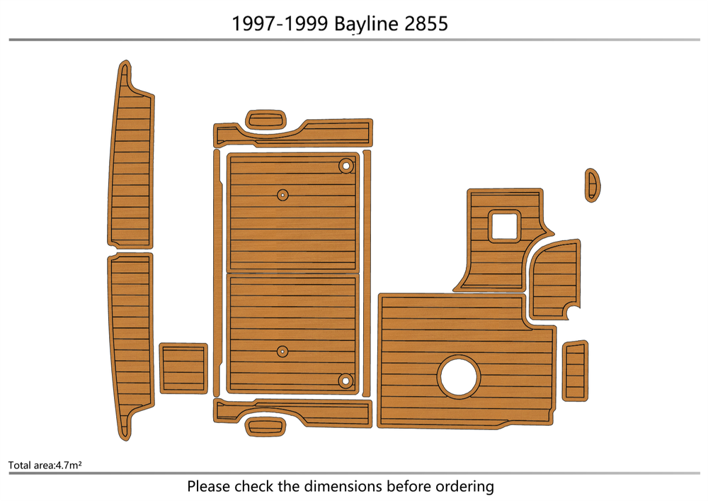 1997-2002 Bayline 2855 Cockpit Swim platform 1/4"6mm EVA foam faux mat floor