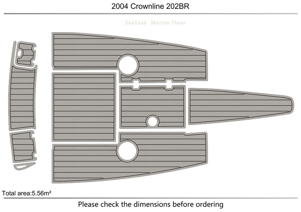 2004 Crownline 202 BR Cockpit swim platform Pads 1/4" 6mm EVA Foam Faux Teak