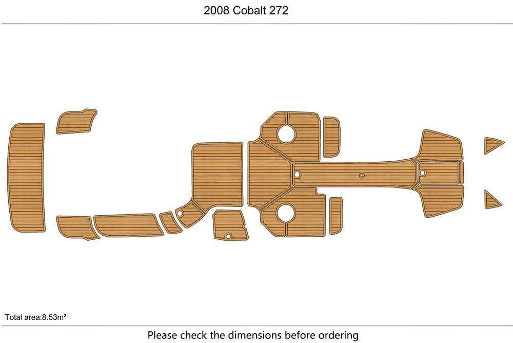 2008 Cobalt 272 Cockpit swim platform 1/4” 6mm EVA Foam Faux teak flooi