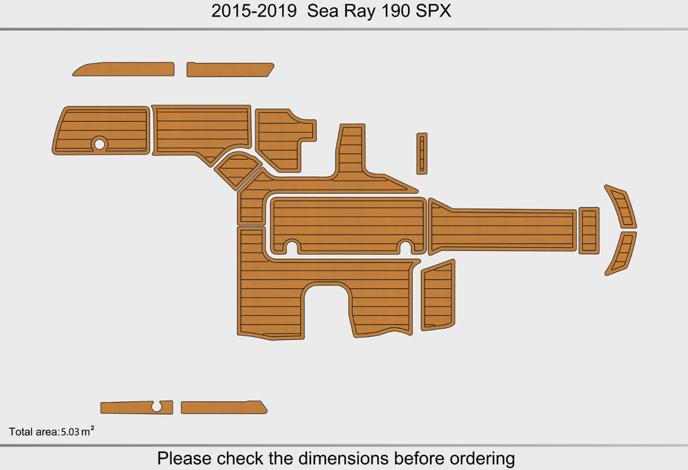 2015-2019 Sea Ray 190 SPX Marine teak deck seadek EVA Foam Boat flooring