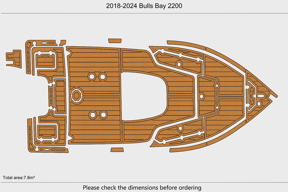 2018-2024 Bulls Bay 2200 Cockpit Swim platform bow 1/4"6mm EVA Foam fuax floor
