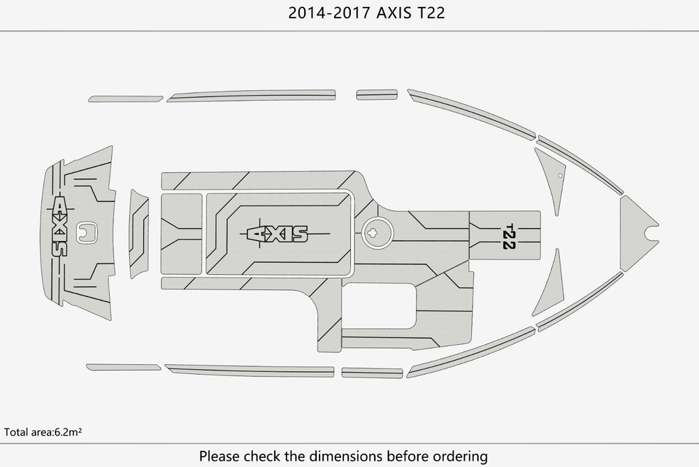 2014-2017 AXIS T22 Marine teak deck EVA Foam Boat flooring