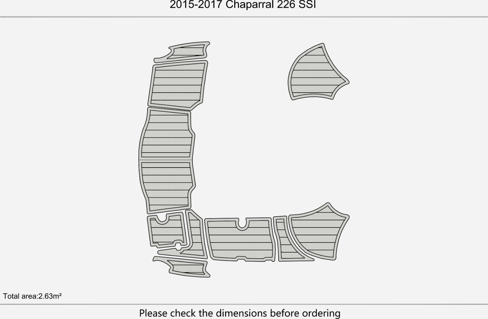 2015-2017 Chaparral 226 SSI Anti-slip mat Custom EVA teak marine deck flooring