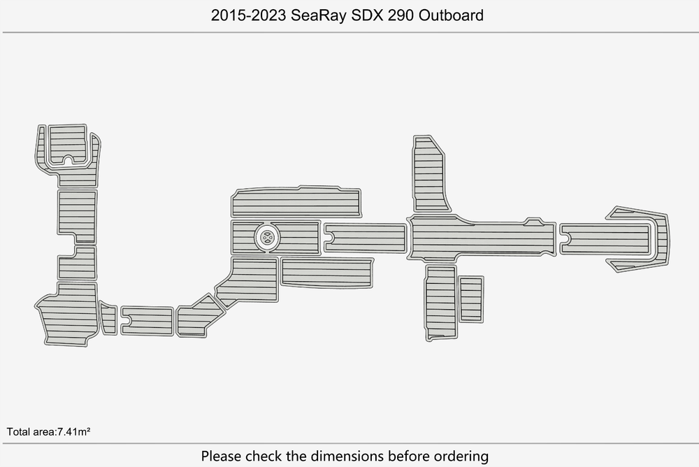 2015-2023 Sea Ray SDX 290 Outboard Cockpit Swim platform 1/4"6mm EVA foam floor