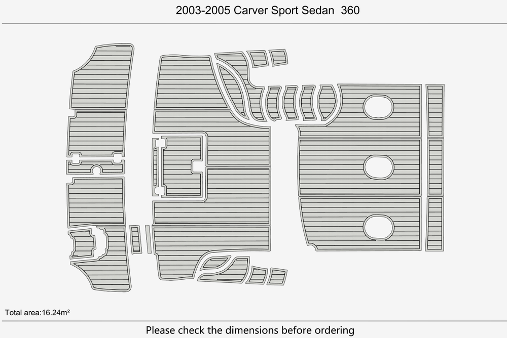 2003-2005 Carver 360 Sport Sedan Cockpit Swim platform 1/4"6mm EVA Foam floor