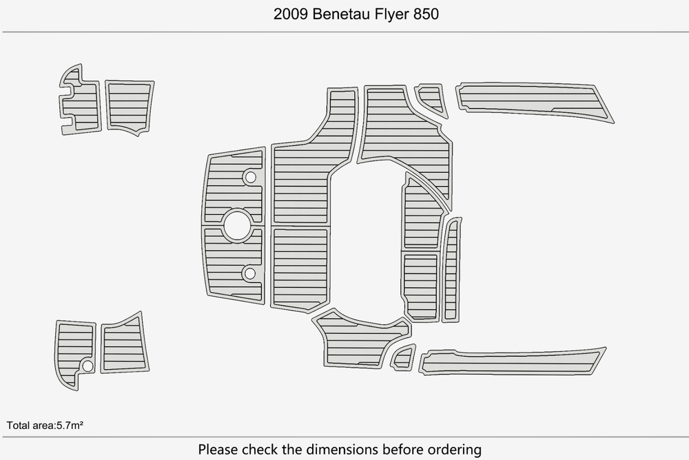 2009 Benetau Flyer 850 Marine teak deck EVA Foam Boat flooring
