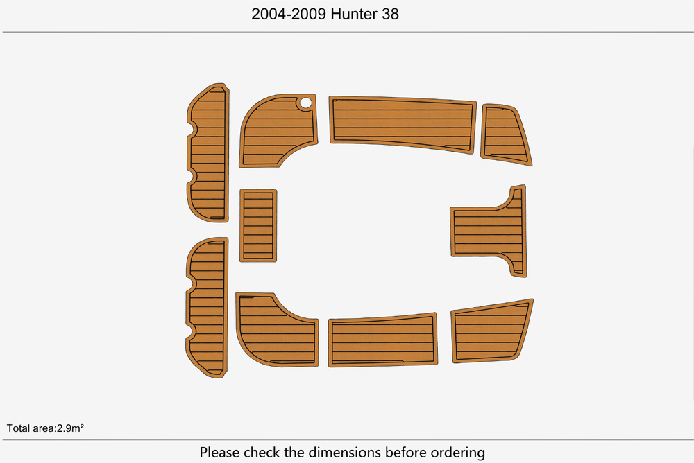 2004-2009 Hunter 38 Cockpit Swim platform 1/4"6mm EVA Foam faux floor