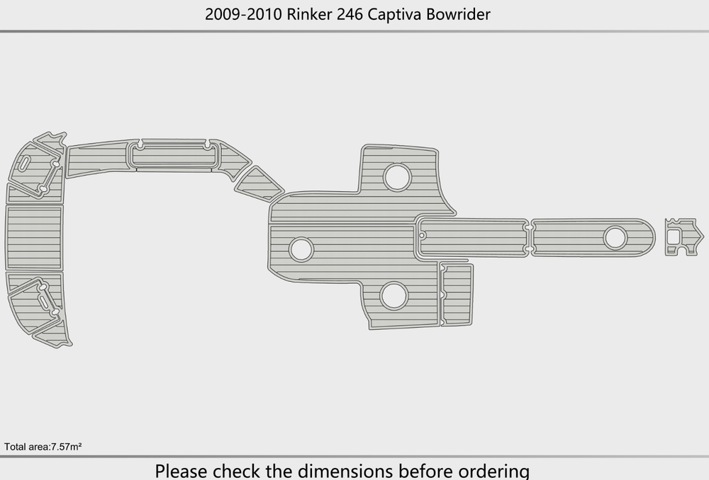 2009-2010 Rinker 246 Captiva Bowrider Marine teak deck EVA Foam Boat flooring