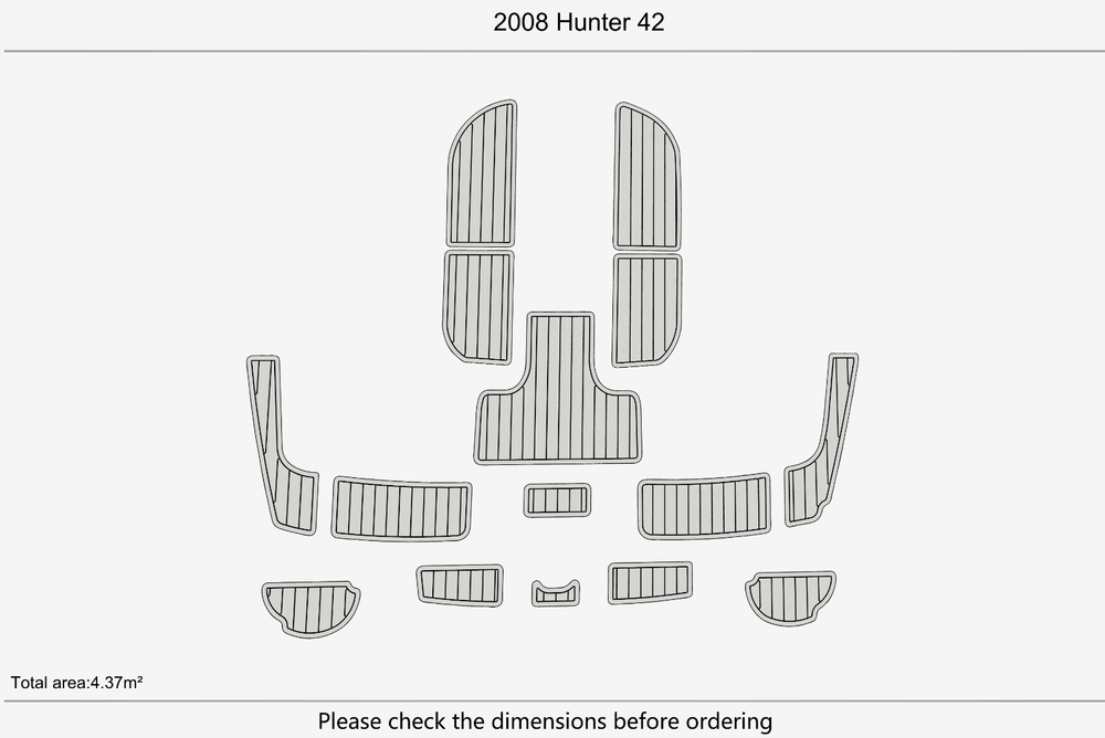 2008 Hunter 42 Cockpit Swim platform 1/4"6mm EVA Foam floor