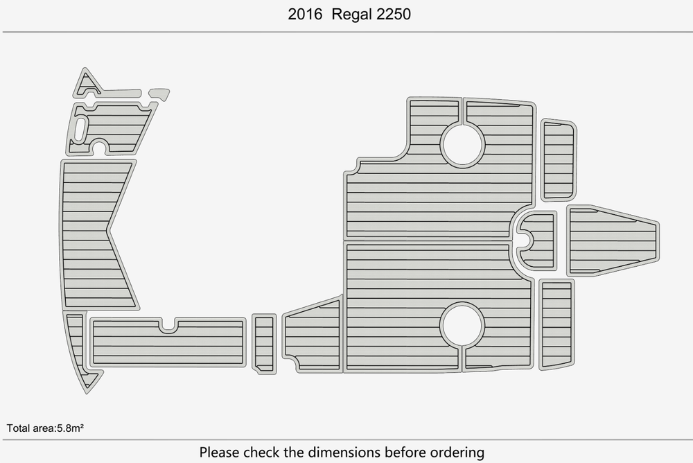 2016 Regal 2250 Marine teak deck EVA Foam Boat flooring
