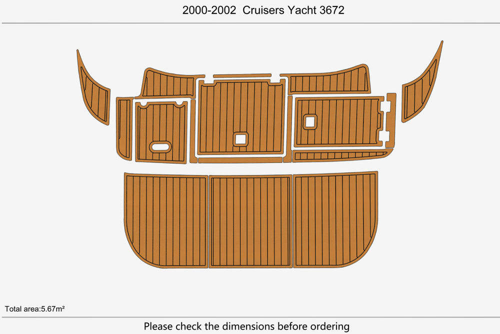 2000-2002 Cruisers Yacht 3672 Cockpit Swim platform 1/4"6mm EVA Foam faux floor