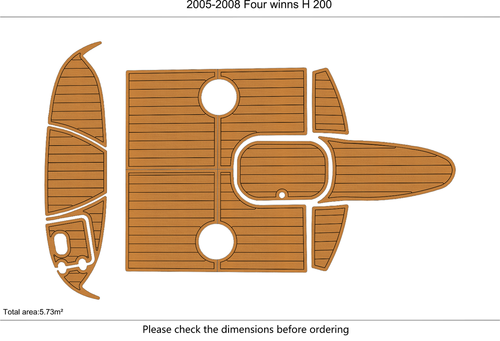 2005-2008 Four winns H200 Cockpit Swim platform 1/4"6mm EVA foam floor