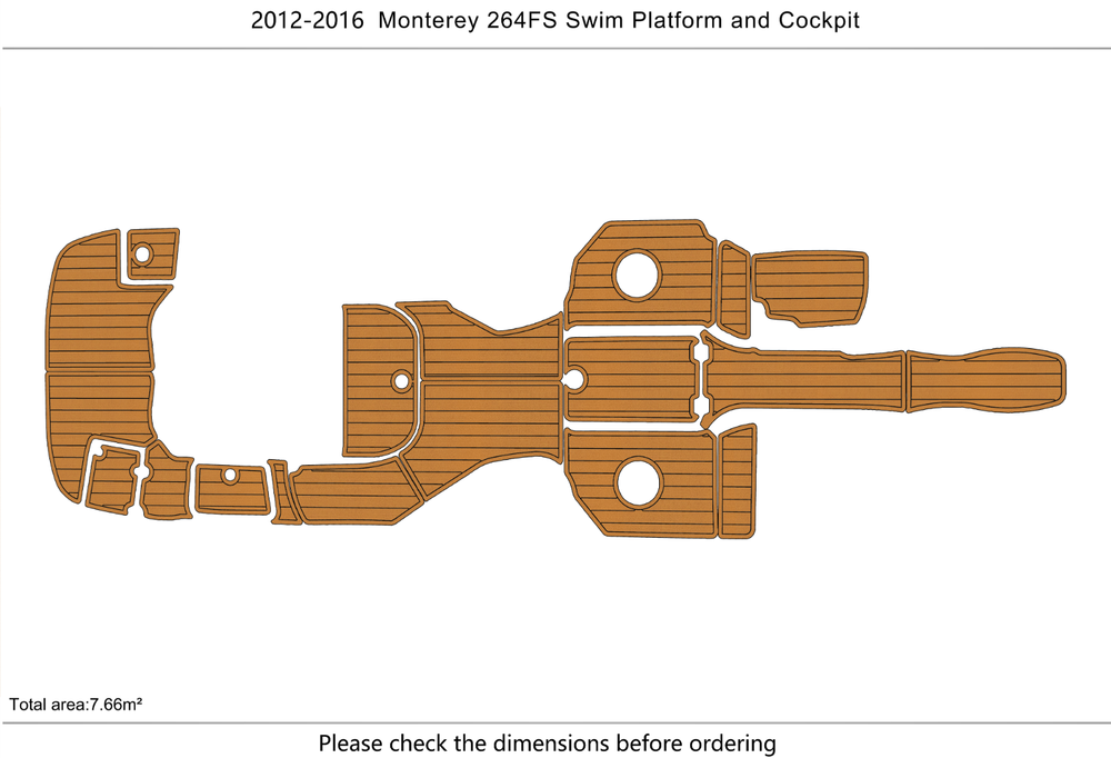2012-2016 Monterey 264 FS BR Cockpit Swim platform 1/4"6mm EVA Foam faux floor