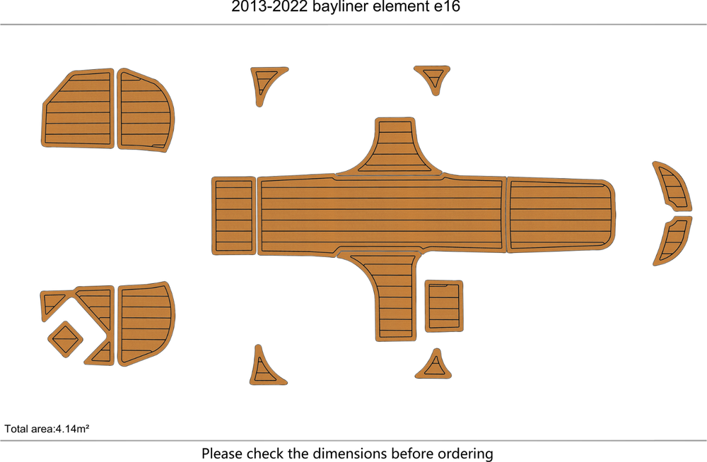 2013-2022 Bayliner element e16 Cockpit Swim platform 1/4" 6mm EVA faux mat Floor