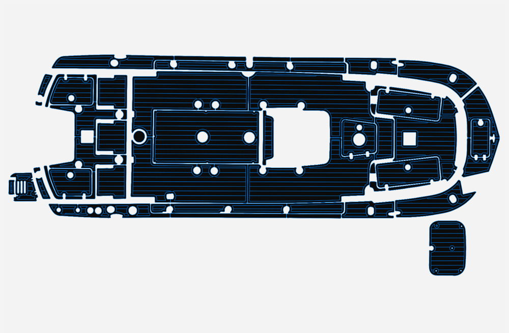 2022-2025 Carolina 24 SKIFF Cockpit Swim platform 1/4" 6mm EVA Teak deck floor