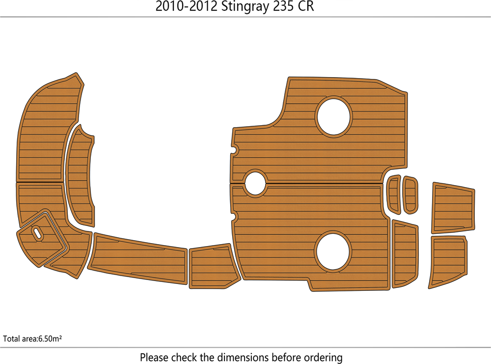 2010-2012 Stingray 235 CR Cockpit Swim platform 1/4"6mm EVA foam faux floor