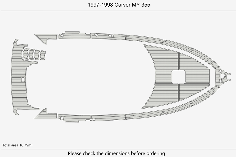 1997-1998 Carver MY 355 Swim platform bow 1/4"6mm EVA Foam carpet marine floor