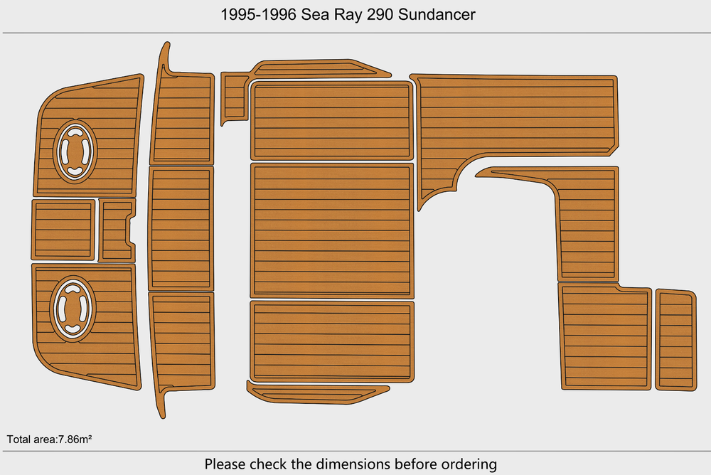 1995-1996 Sea Ray 290 Sundancer Cockpit Swim platform 1/4"6mm EVA Foam mat floor