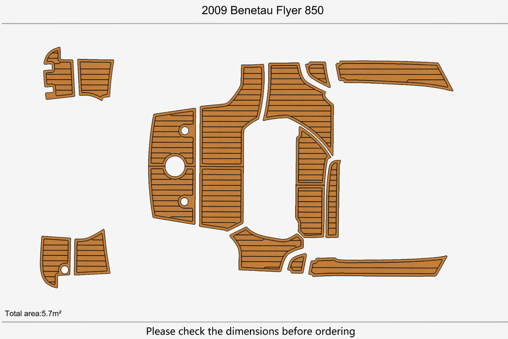2009 Benetau Flyer 850 Marine teak deck EVA Foam Boat flooring