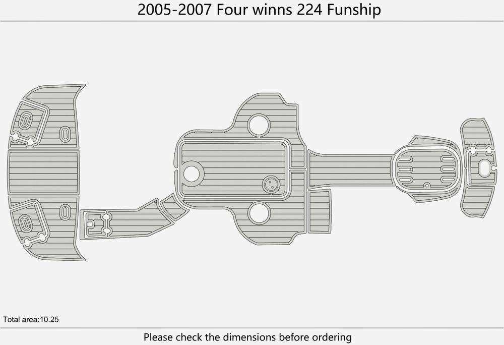 2005-2007 Four winns 224 Funship 1/4" 6mm EVA foam faux Carpet marine floor