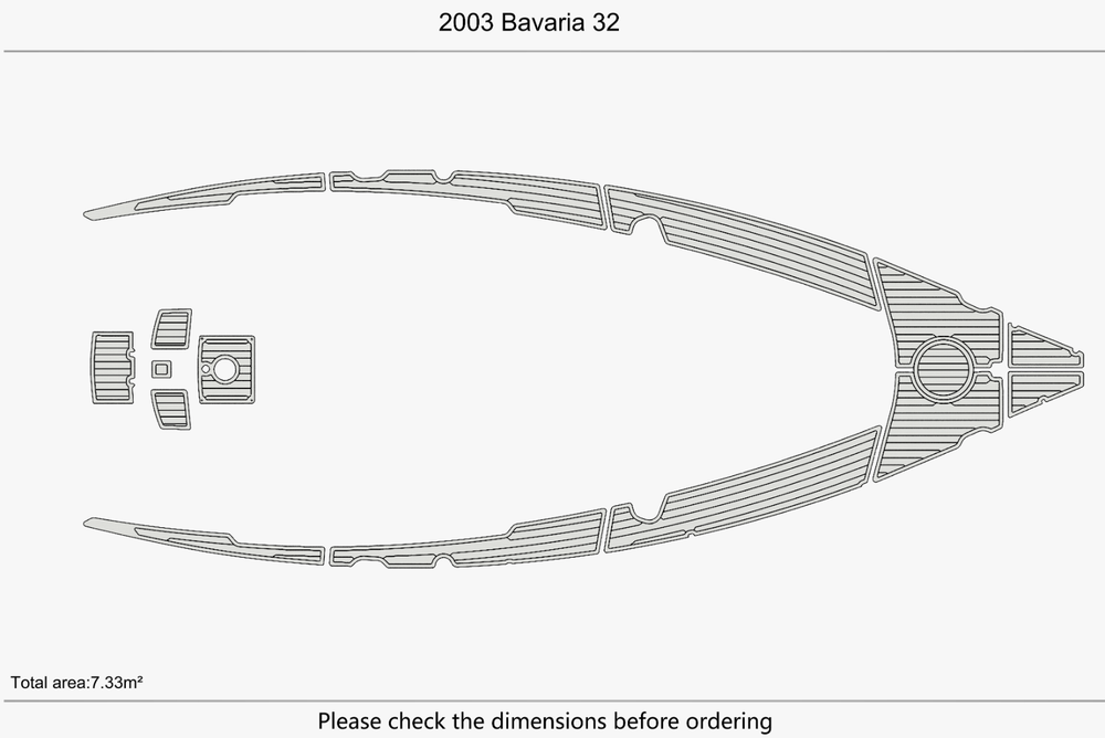 2003 Bavaria 32 Anti-slip mat Custom EVA faux teak marine flooring