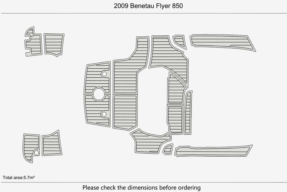 2009 Benetau Flyer 850 Anti-slip mat Custom EVA teak marine deck flooring