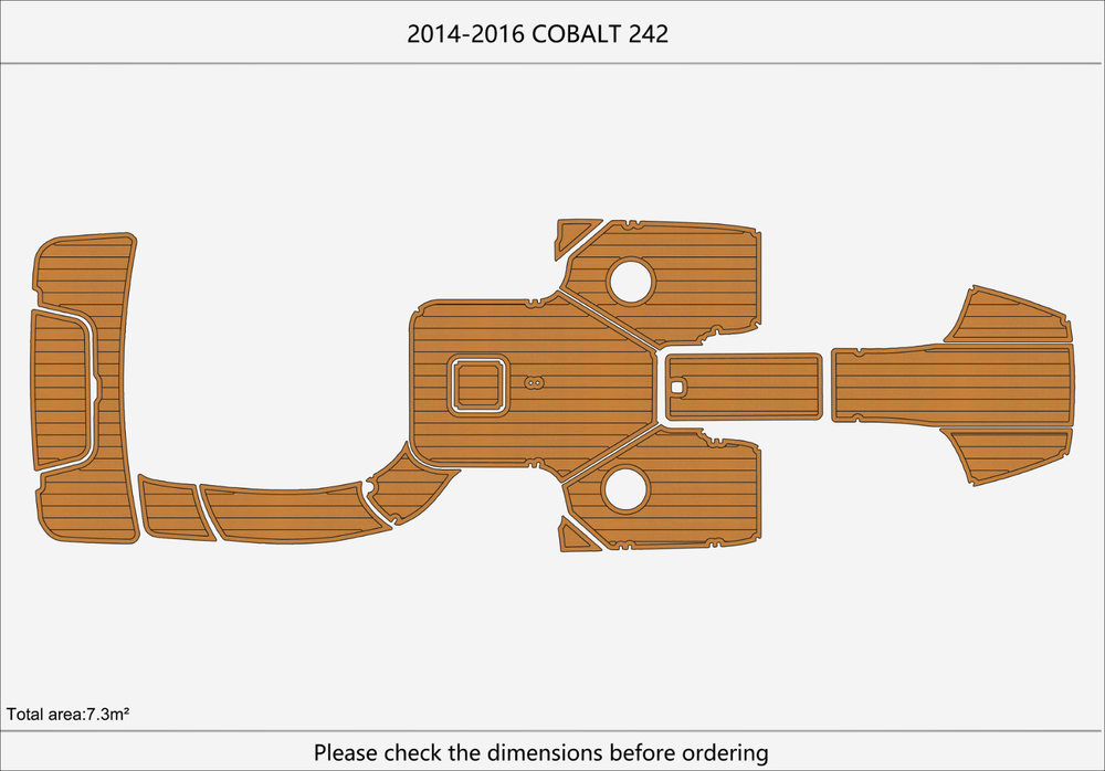 2014-2016 cobalt 242 Cockpit Swim platform 1/4"6mm EVA foam faux mat floor