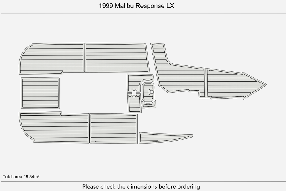 1999 Malibu Response LX Deck Anti-slip mat Custom EVA faux teak marine flooring