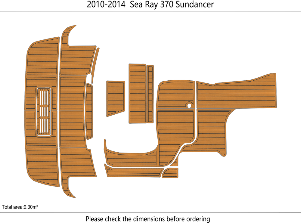 2010-2014 Sea Ray 370 Sundancer Cockpit Swim platform 1/4"6mm EVA foam floor