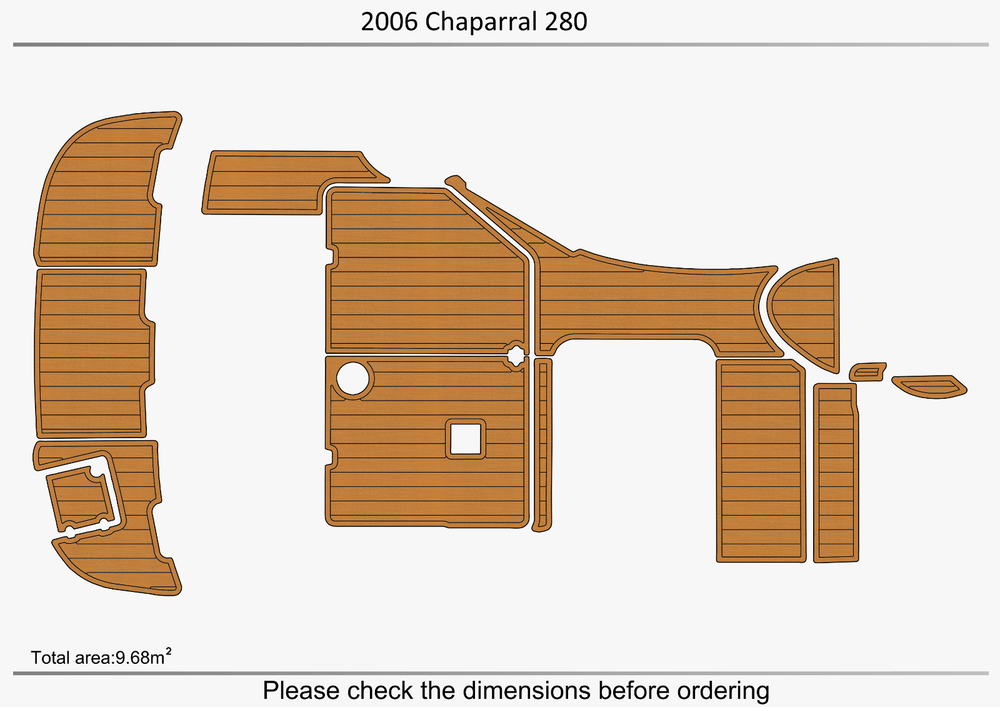 2005-2012 Chaparral Signature 280 Cockpit Swim Platform 1/4"6mm EVA floor