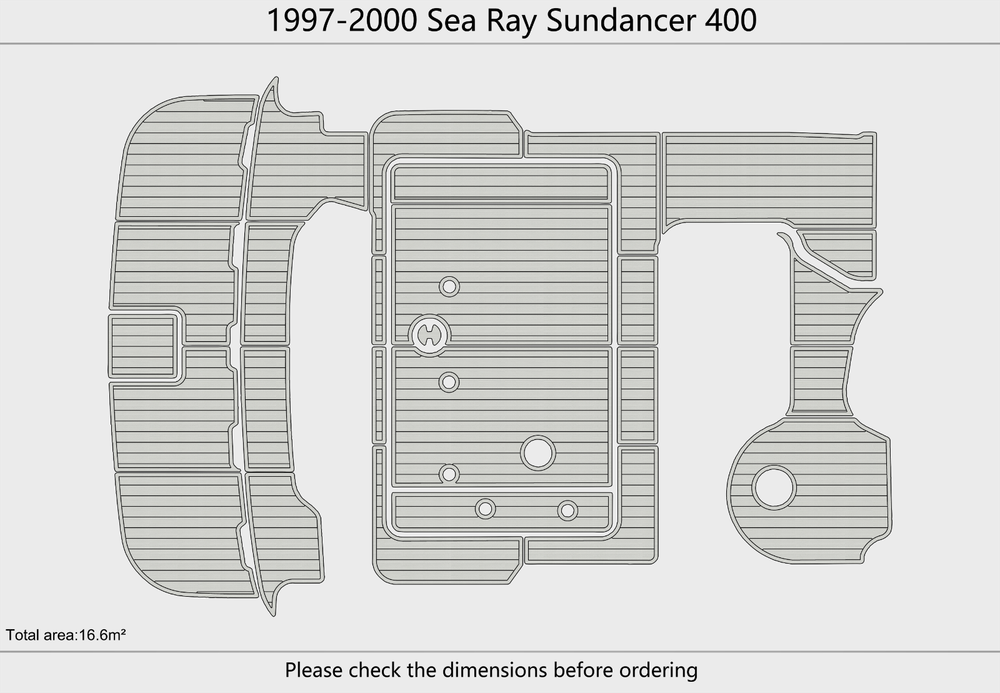 1997-2000 Sea Ray 400 Sundancer Cockpit Swim platform 1/4"6mm EVA foam Mat floor