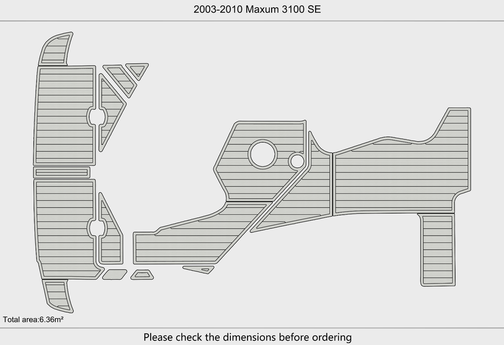 2004-2009 Maxum 3100 SE Cockpit Swim platform 1/4"6mm EVA Foam faux mat floor