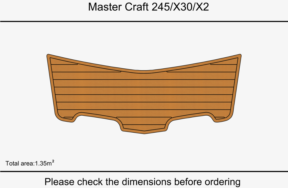 MasterCraft 245 X30 X2 Anti-slip mat Custom EVA faux teak marine deck flooring