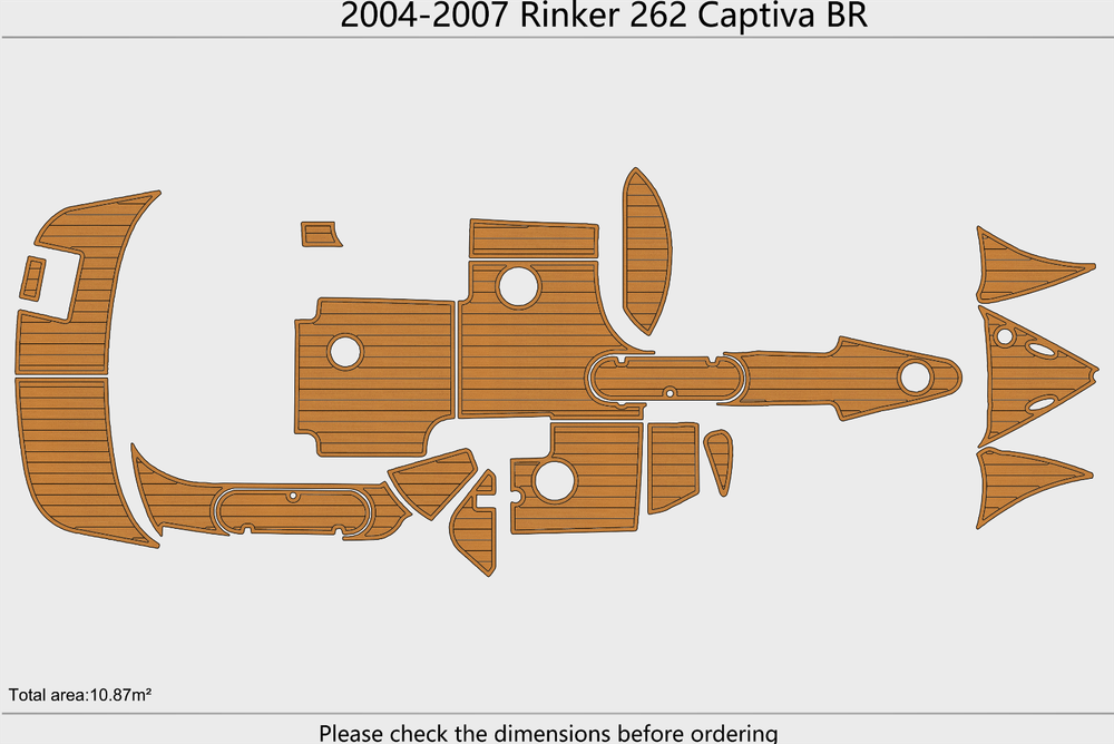 2004-2007 Rinker 262 Captiva BR Cockpit Swim platform 1/4"6mm EVA foam floor
