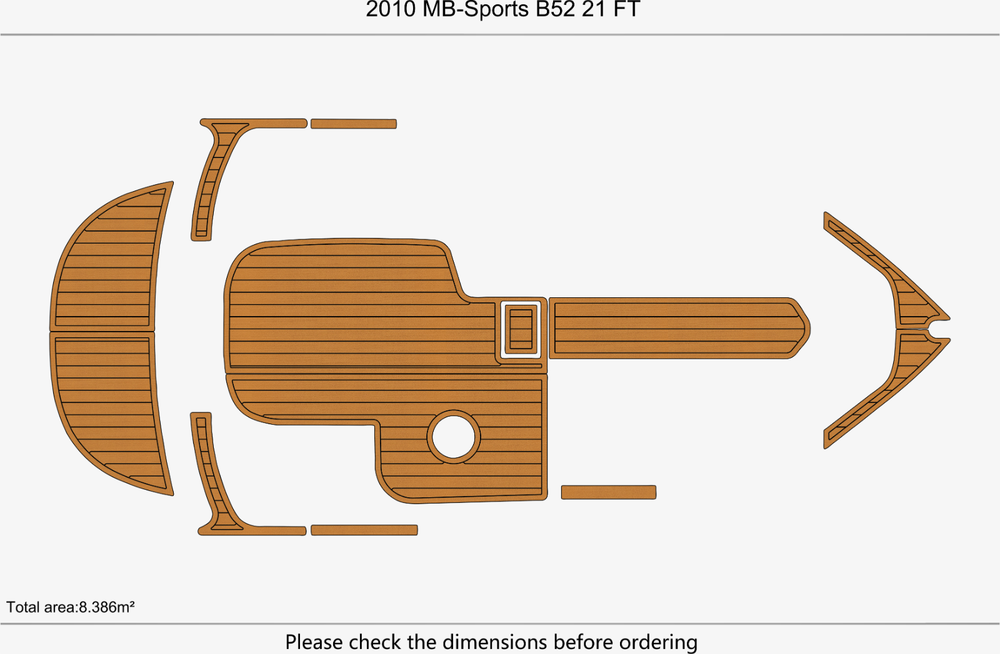 2010 MB Sports B52 21 Cockpit 1/4" 6mm EVA Foam Faux teak deck marine floor