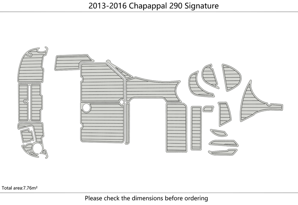 2013-2016 Chapappal 290 Signature Cockpit Swim platform 1/4" 6mm EVA Teak floor