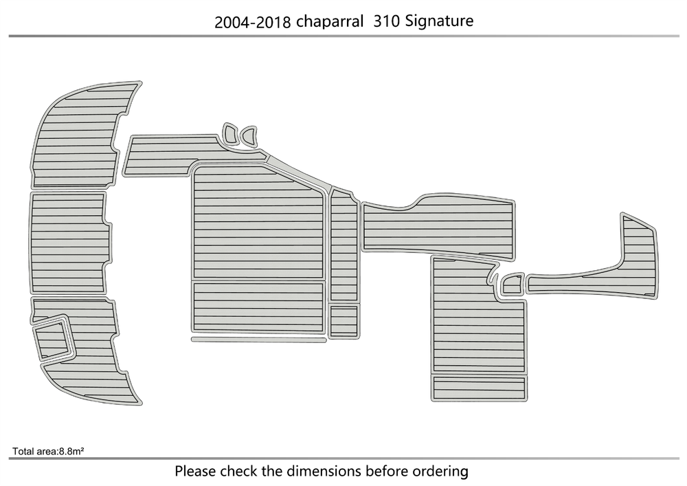 2004-2006 chaparral 310 Signature Cockpit Swim platform 1/4"6mm EVA foam floor