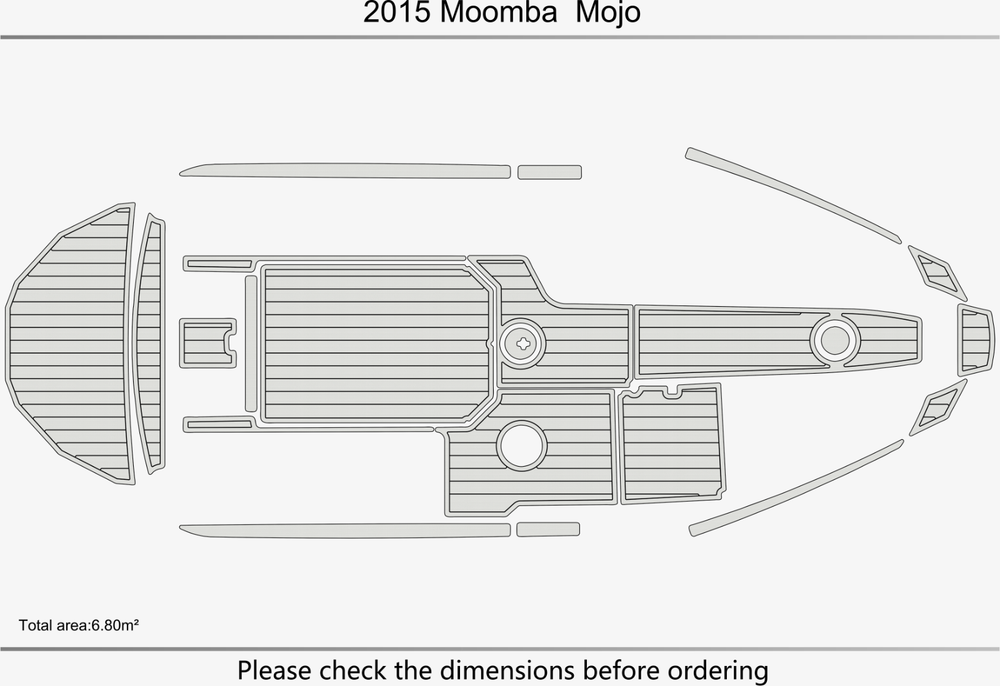 2015 Moomba Mojo Anti-slip mat Custom EVA faux teak marine deck flooring