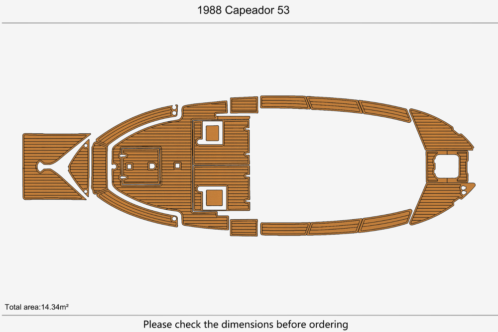 1988 Capeador 53 Marine teak deck EVA Foam Boat flooring