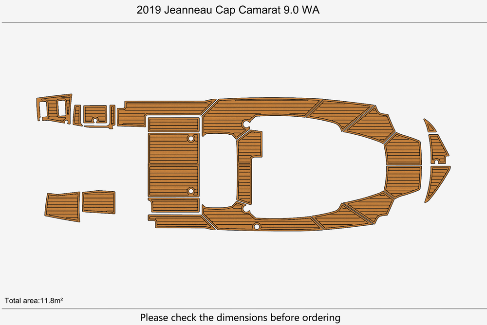 2019 Jeanneau Cap Camarat 9.0 WA Marine teak deck EVA Foam Boat flooring