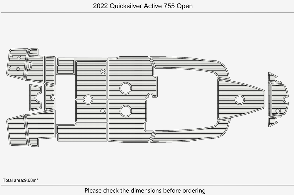 2022 Quicksilver Active 755 Open Marine teak deck EVA Foam Boat flooring