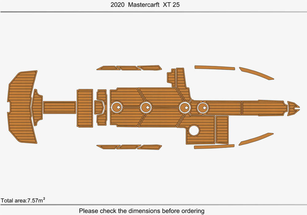 2020 Mastercraft XT25 Anti-slip mat Custom EVA faux teak marine flooring