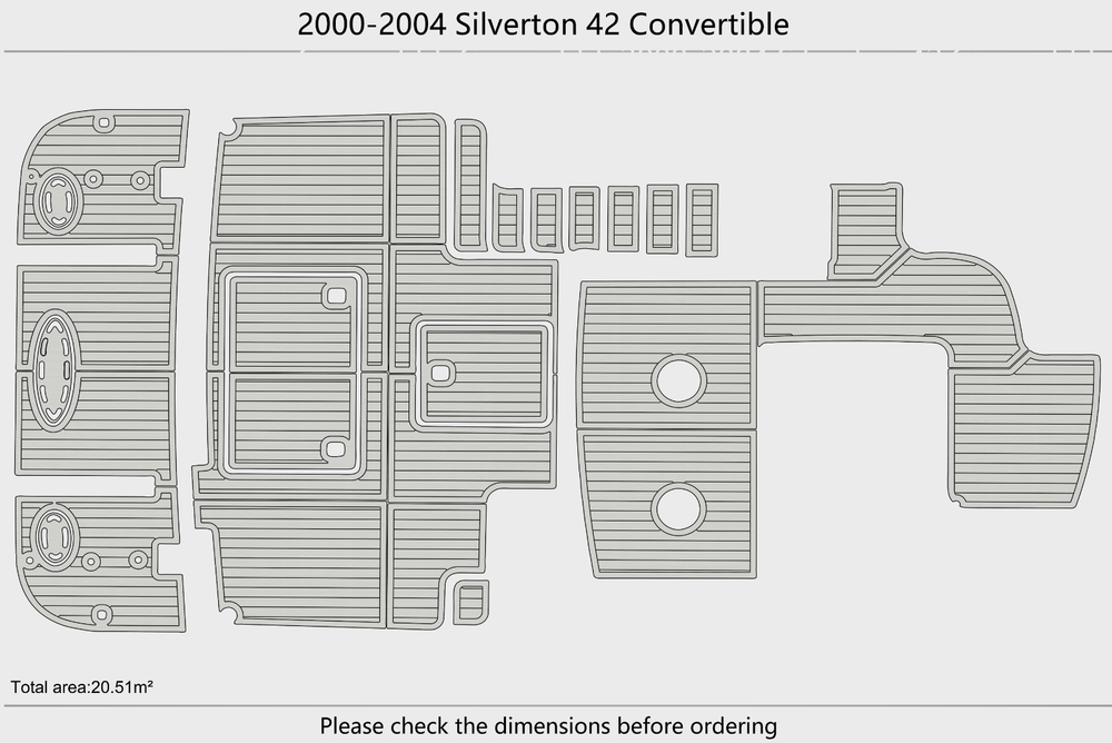 2000-2004 Silverton 42 Convertible Cockpit Swim platform 1/4"6mm EVA Foam floor